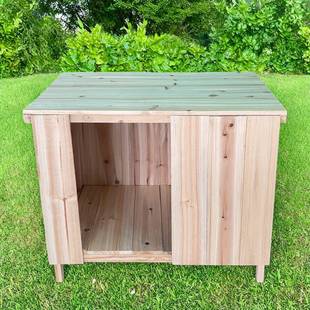 狗屋户外原木色床地实木冬保暖半封离闭宠物屋001大季型犬室狗外