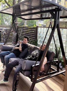 户外秋千室外庭院吊椅网铁艺成FGM摇椅花园阳台四人红放人秋平千