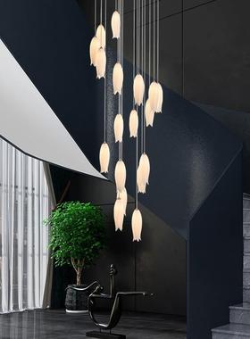 奢华简约复式楼楼梯TM-64578吊灯优雅大客厅灯灯225年新款骨瓷郁0