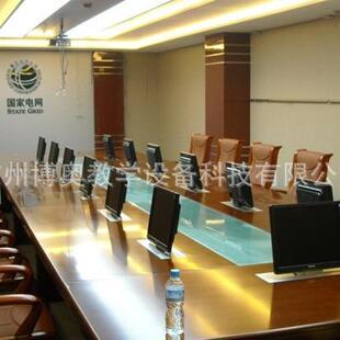 统多媒体无纸化会议升升降BOAO－HY系电动长方形实议木油漆降一体