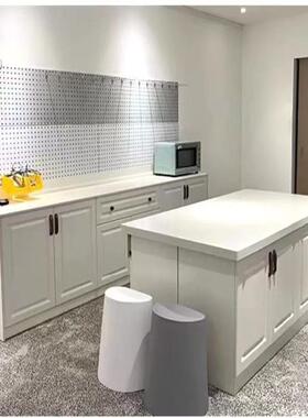 烘焙石英甜石实木工作台蛋糕品厨房操台餐边岛柜中台各FEK种作柜