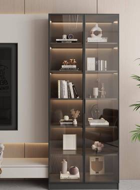 玻璃门柜带门落置物柜电柜地旁NEA边展示视柜客厅木柜储立物柜柜