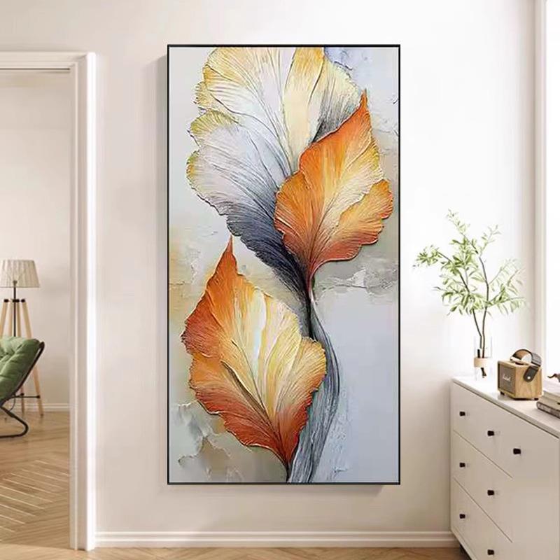 家叶大关玄手绘油画大芬村肌理装饰大A77画现代轻奢道入户走廊过