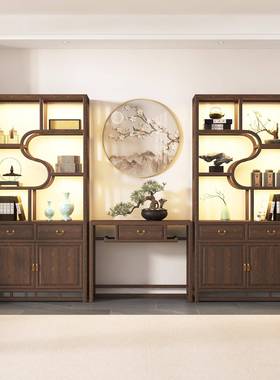 古现代简约实木中式置物架展示架书房书新中式书架架ZG-78683茶室