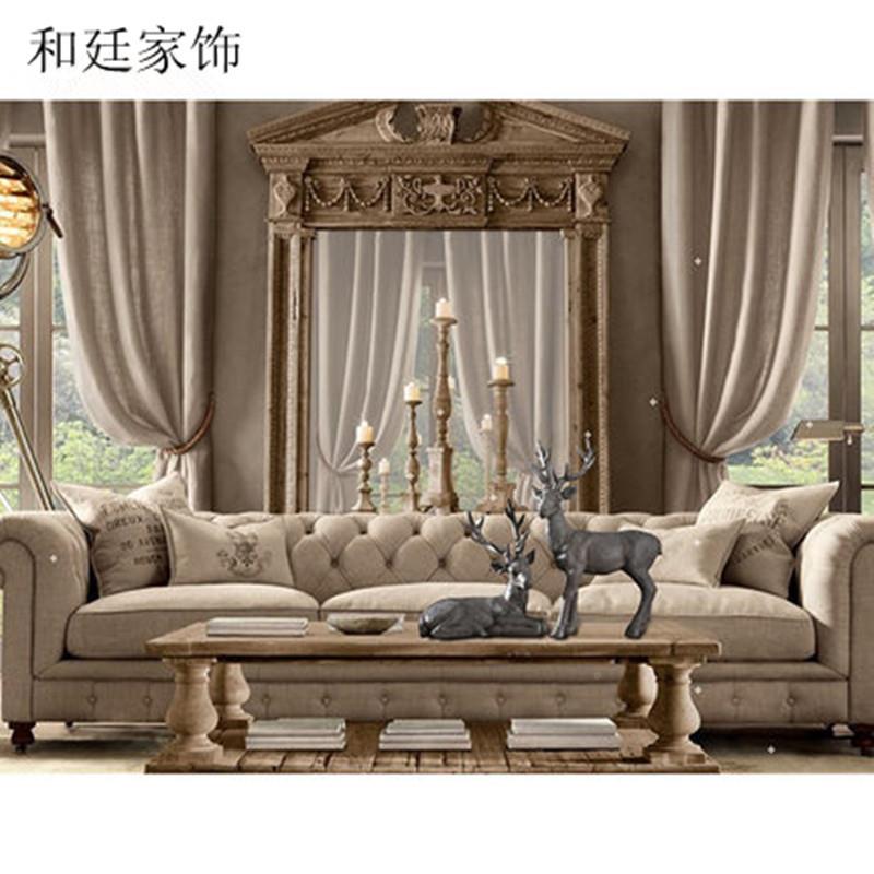 鹿招财摆中式玄关艺品摆设客厅麋麋鹿电视柜酒件柜家居饰品轻奢工