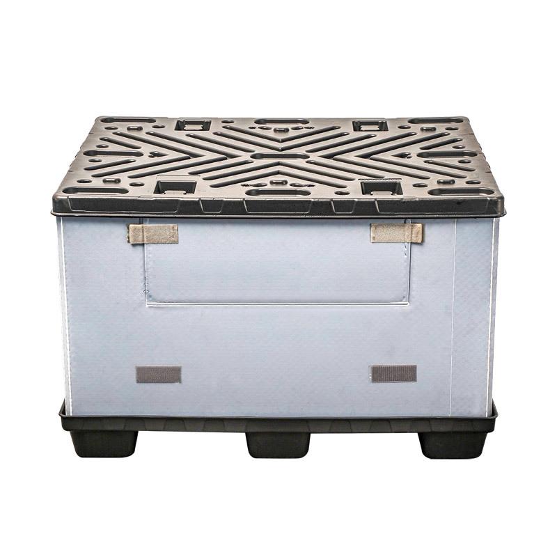 塑料家围板箱1200X10叠0SVH0可折汽配蜂窝围箱厂天地盖物流板周转