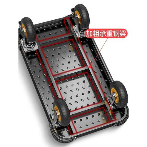 小推车家拉货钢板手推490车平车板搬运车用拖车折叠手车拉快递小