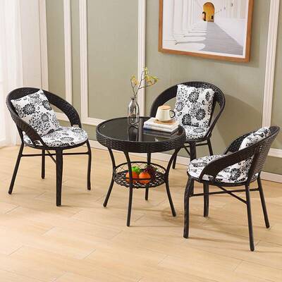 阳台桌椅15996组合藤椅三件套桌子茶外几户闲休靠背小椅简约客厅