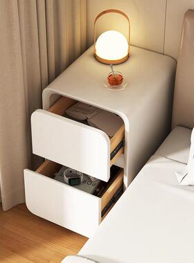轻奢床柜实窄柜木简头约现代卧室QBI夹缝迷你小边型床轻奢大气置