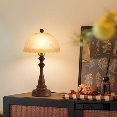 中古风璃台床灯美式复卧室书房ATS头台玻灯装饰轻古奢小夜灯氛围