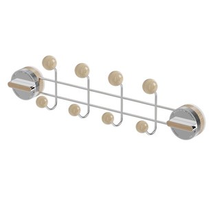 免打孔吸盘联排挂钩不锈钢强力承重家用浴室厨房门后双排圆球钩子