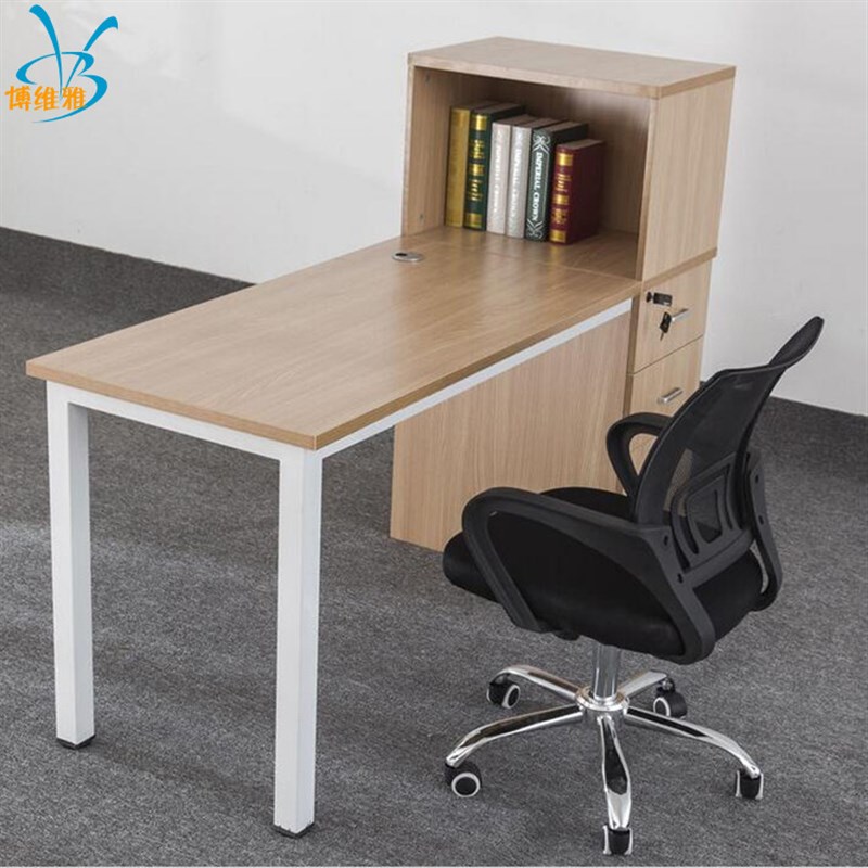 办公家具 时尚4人组合屏风工位带高柜时尚办公桌