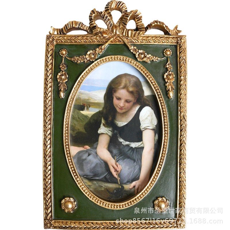 欧式复古雕花蝴蝶结树脂相框摆台创意结婚装饰摆件挂墙拍摄道具