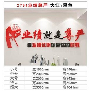业绩就是尊严房产中介激励标语励志墙贴纸企业文化会议办公室装饰