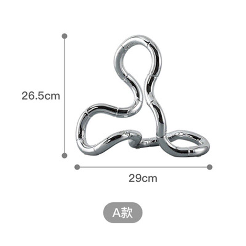 中古复刻环抽象曲线造型设计款装饰艺术摆件 样板房书房软装饰品