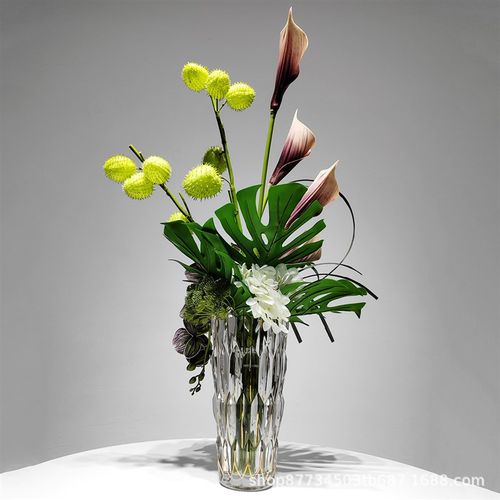 高端轻奢花艺摆件客厅桌面紫色假花仿真花摆设样板房间售楼处摆花