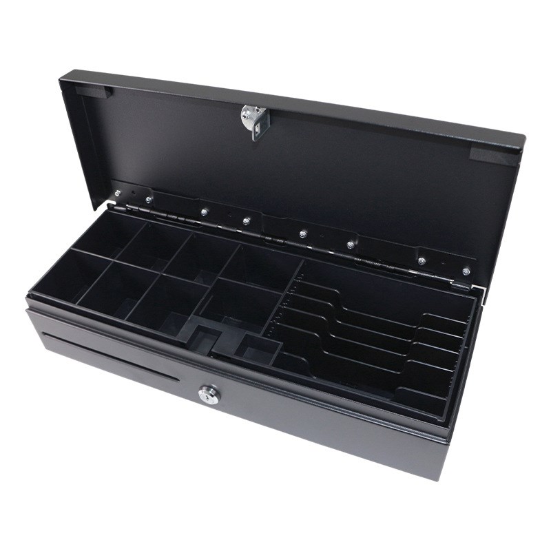 收银钱箱投币保险柜东为170商场储存箱带抽屉锁收钱盒翻盖式