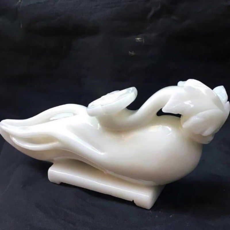 白玉人参如意摆件 家居办公 装饰摆件结婚送礼祝寿人生如意摆件