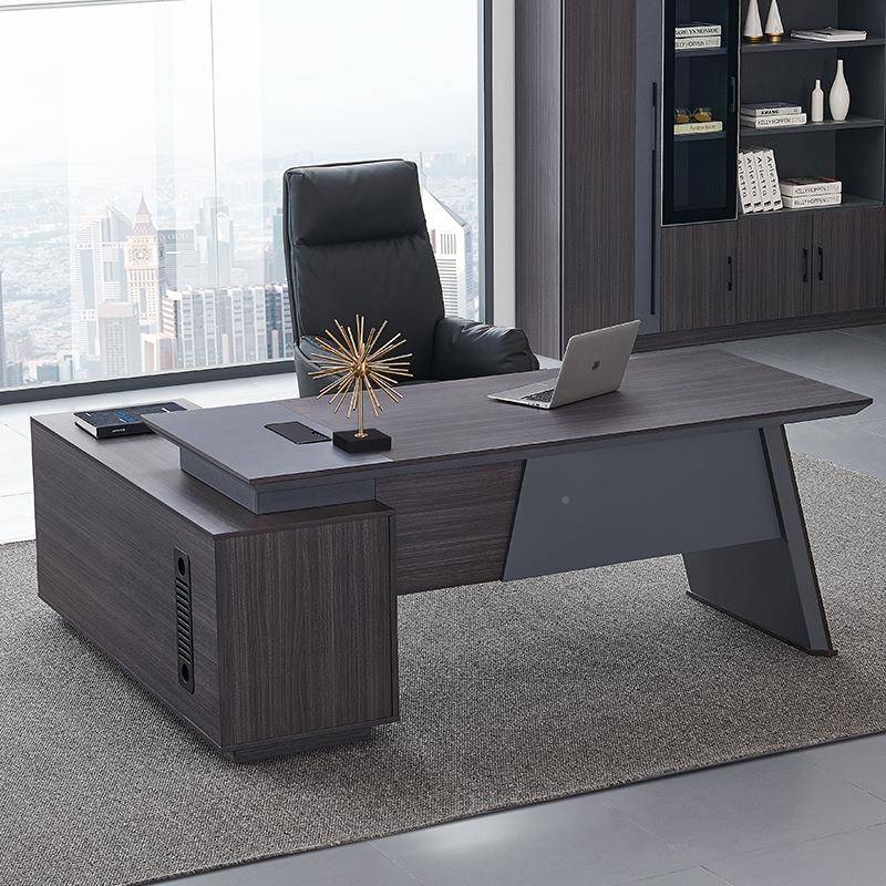 轻奢老FT板桌办桌公桌董事长大总裁桌班台经理办室椅组合轻公奢风