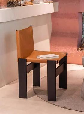 师中古实木餐椅茶诧书桌设计客厅简约餐椅化妆凳吧台87927单背人