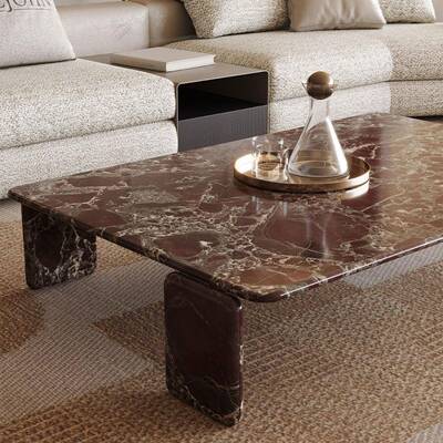 意式轻奢天形105然奢石别茶几现代墅设师家计用方大理石茶几
