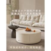 新款 客家用户圆形小型简厅约现代轻法式 迷你边几奢组茶几奶001