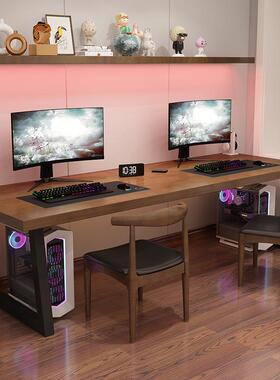 。板台式电脑桌卧室实书桌大桌家方用F777MS56长形办公桌木子极简