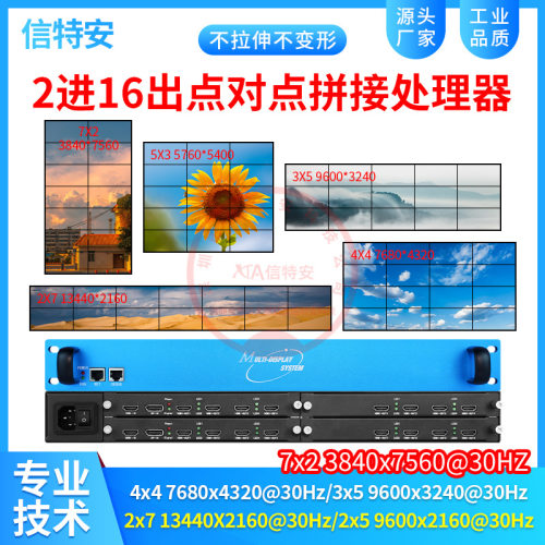 8K超高清4进16出4*4/2*7/3*5拼接屏视频画面HDMI点对点拼接处理器