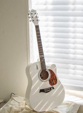 单板41寸吉民谣他guitr初者学新D21WH手a入门D21WH
