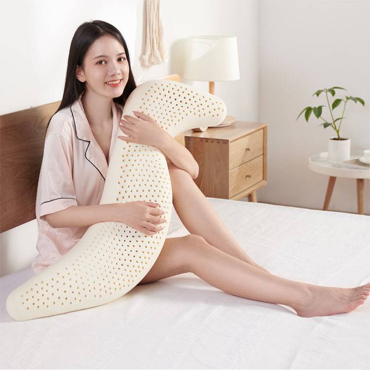 男朋友s型人形乳胶抱枕纯色布艺大号海马床上夹腿侧睡觉孕妇夏季