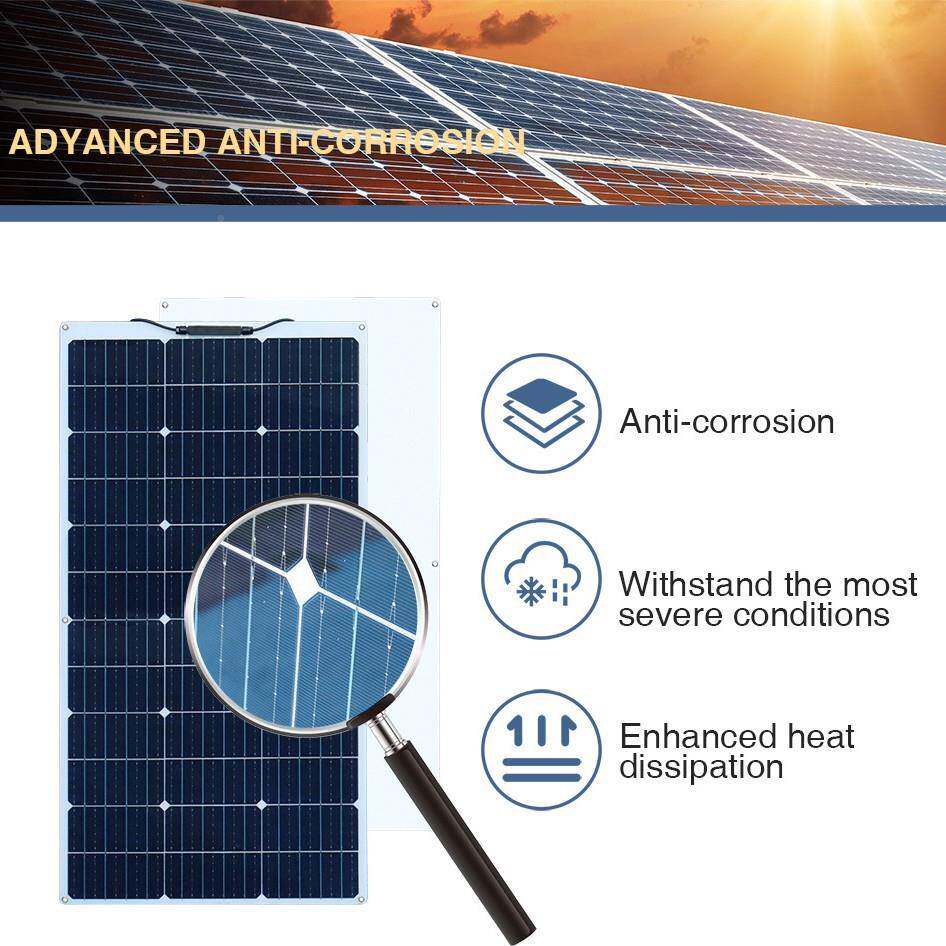 工厂现货太阳板阳100HPK太单晶柔性太能板能房车游艇户外充电阳能