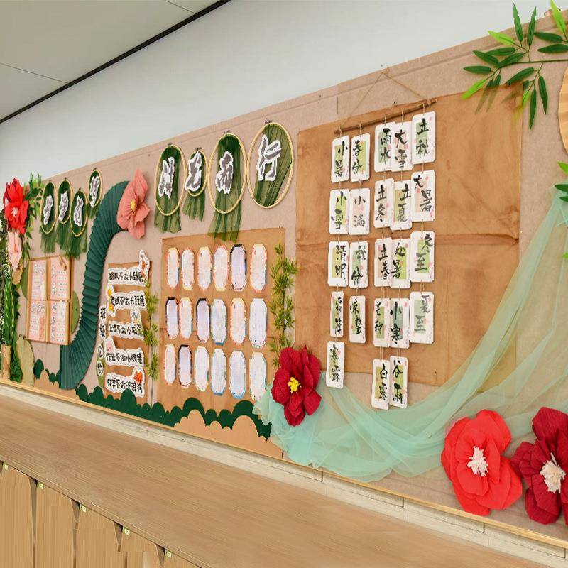 幼儿园法式饰国风书墙面墙饰贴环创装学校EWV板报文化评比中布置