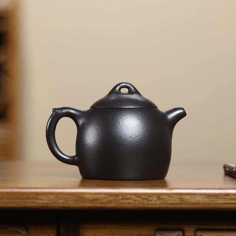 宜兴紫壶砂壶原矿朱捂灰黑色茶具SU厂家密文泥秦0权21cc