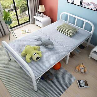 单人床1米2折叠单人陪铁床家用小户床一米二出租无品牌/屋型房护