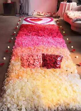 免搓仿真玫瑰假花瓣结雨婚礼表白装饰F99JSJH9手撒求婚花花瓣房布