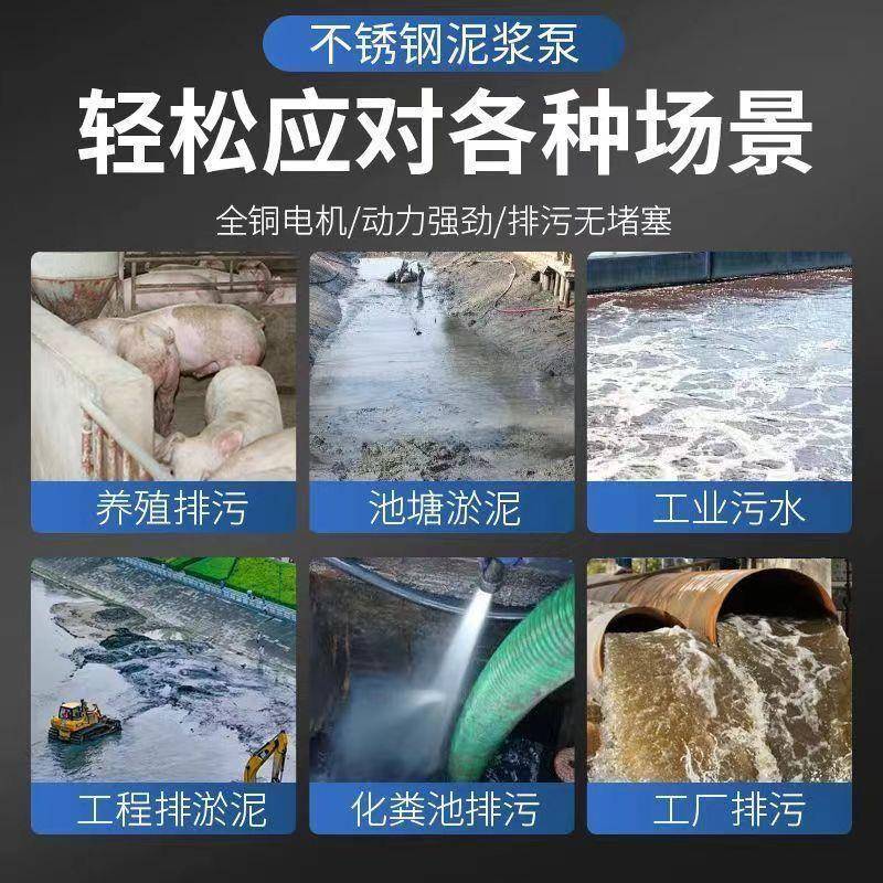 泥V浆泵家用化鱼粪池泵殖场抽粪水泵塘清淤泥220污水泵抽泥浆ZJE