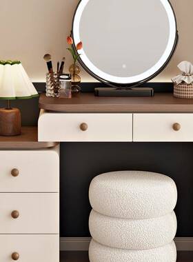 20风台25新款小户型实木奶梳妆卧室VUD现代简约油主卧化妆桌斗柜