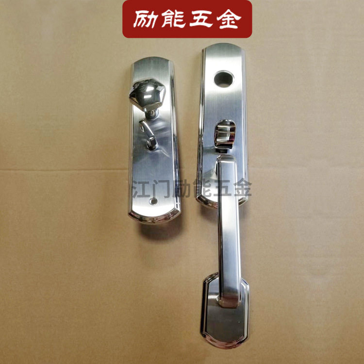 防盗门锁不锈钢会议室大门拉手锁 户外别墅实木门美式锁双开门锁