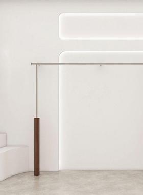 买靠手实胡桃色木服装店展示架落地式墙挂衣架不锈钢上墙店NPZ展E