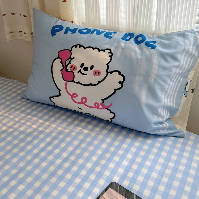 枕套单品韩式少女心卡通可爱单个单件全棉纯棉枕头一对
