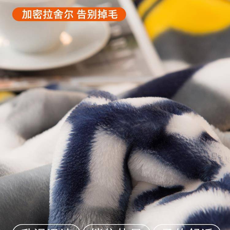 双层拉舍尔毛毯被子加厚冬季办公室毯子午睡床单人宿舍学生珊瑚绒