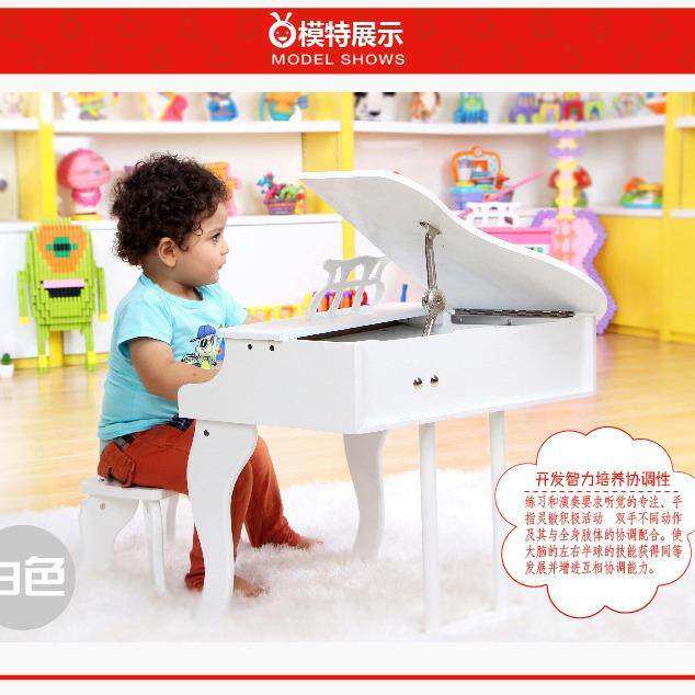 儿童音乐钢琴玩木质色电子琴白椅子套男孩无品牌/女孩宝装宝幼儿