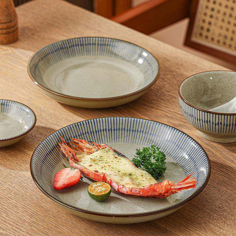 日无品牌/式碗碟套装盘家用碗餐碗筷组具合一碗人食菜盘陶瓷面吃