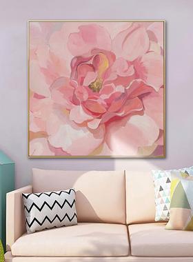 花月夕现简约客厅朵装饰代画卧室走廊餐厅QX202111壁画粉晨色花墙