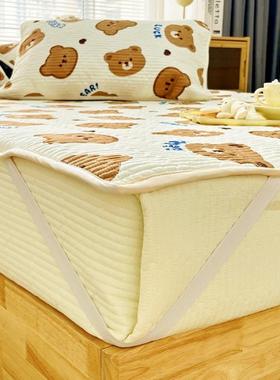 总）拾盖小柒20ZIU25新（款四件套糯糯棉防滑床学保生床垫夹棉护