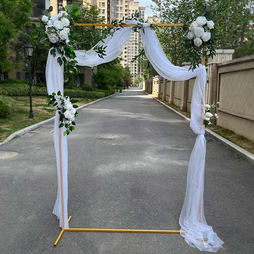 21323新款婚道具铁艺件几何屏庆风路引婚礼舞台装饰摆门立体长方