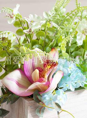 木质壁挂墙术面BSL装朴饰花篮客厅挂件盆花壁挂式古木制艺感仿真