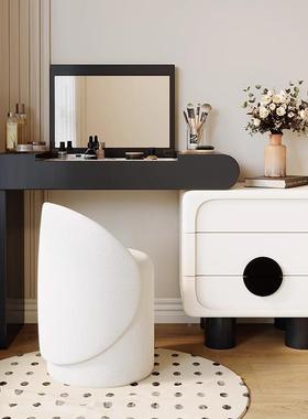 熊猫新款翻盖妆梳妆小实木斗柜一体奶油风NUD户型化镜可伸缩台化