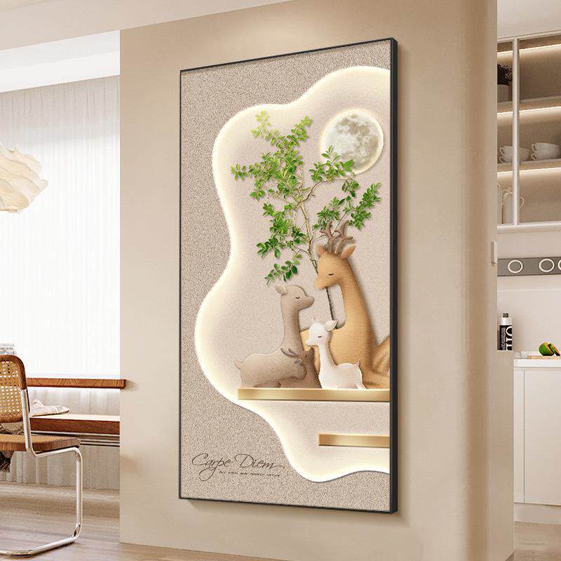 吉瑞福象入户玄关装饰画奶现代客简约厅走廊道挂画油寓意好大象进