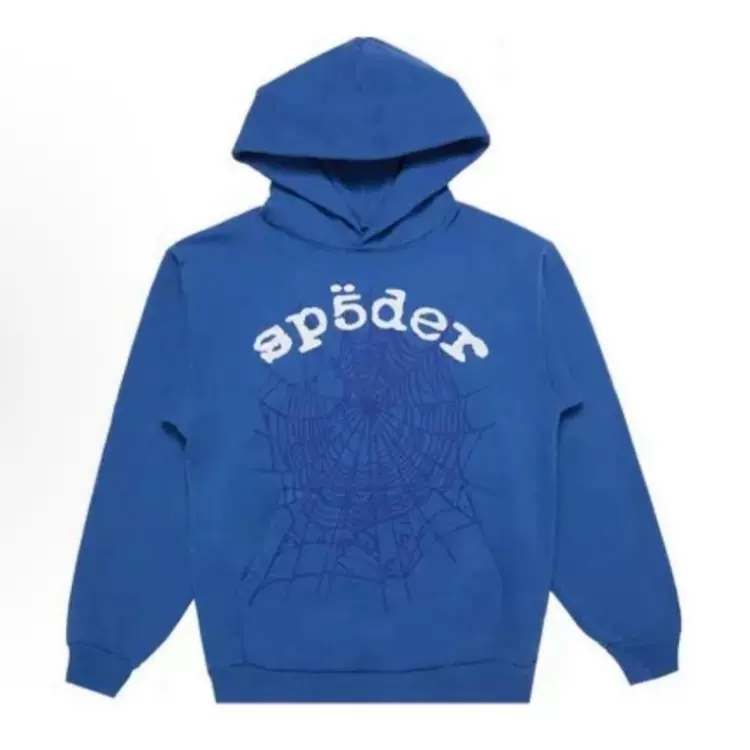 【Stock x version】SP5DER-SS24-3蓝色 蜘蛛网潮牌男女同款套头卫衣帽衫  蓝色 尺码：S-XXL  799